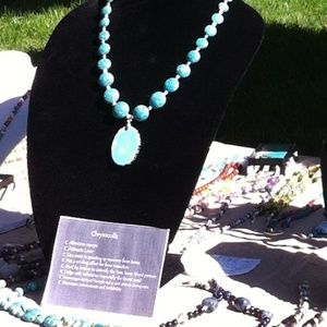 Chrysocolla genuine gemstone necklace